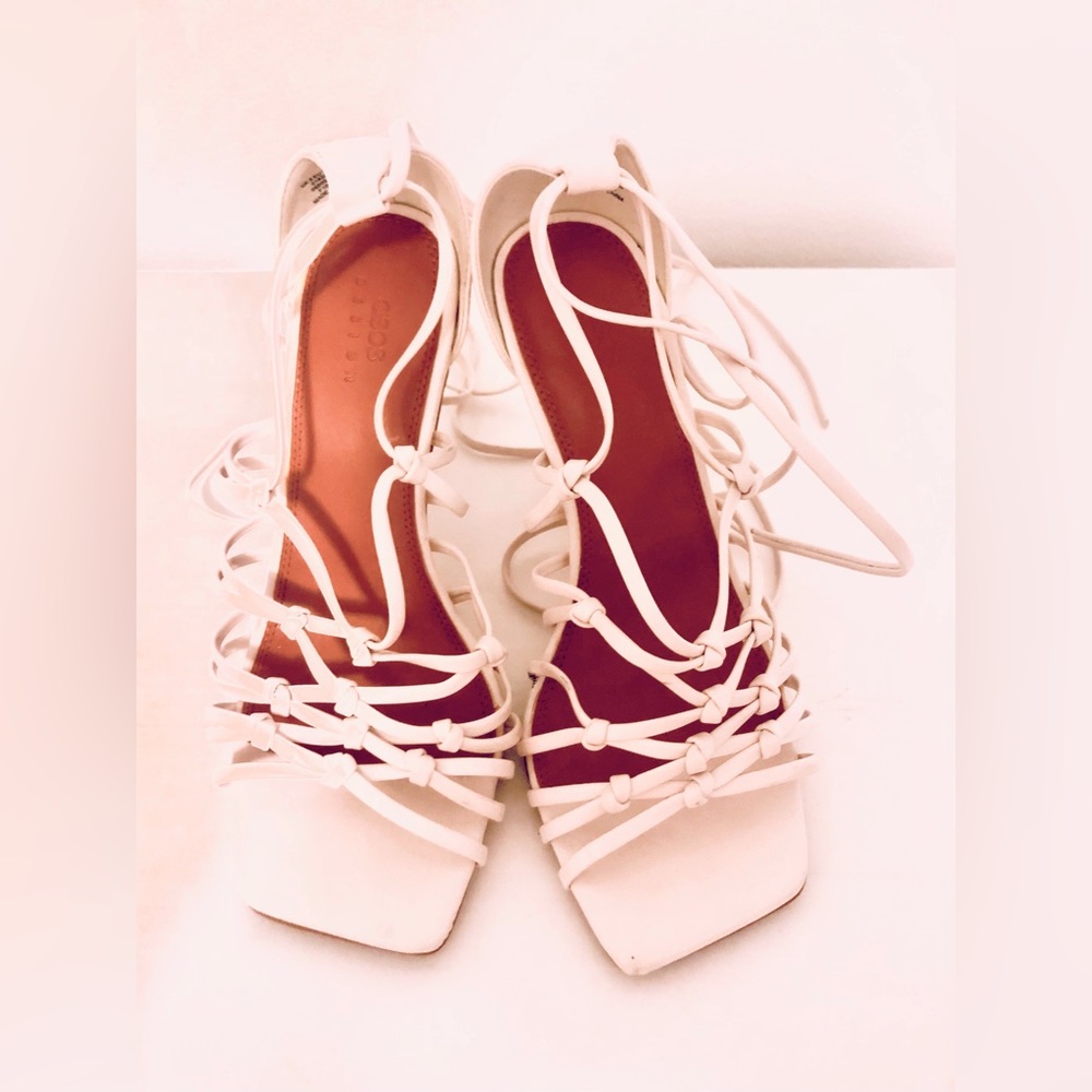 ASOS Strappy Knotted High Heels Wallace Wide Fit